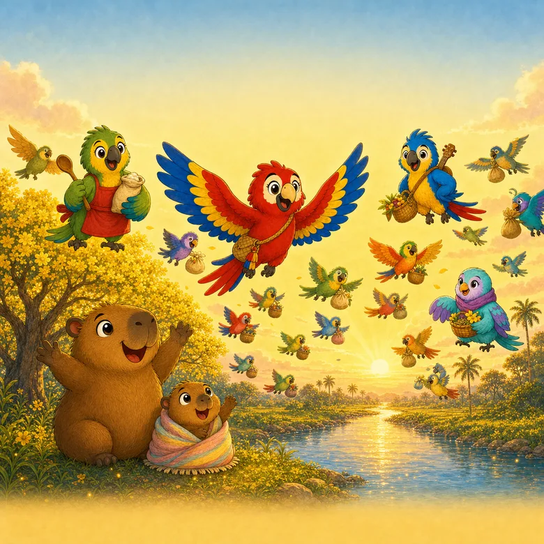 Cover of Un Puente de Alas — a sky full of birds flying home to help